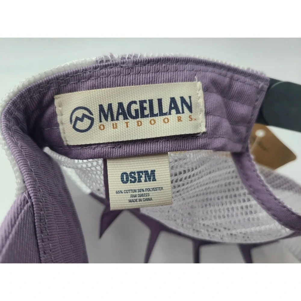 Women Magellan Outdoors Fish Mesh Trucker Snapback Hat‎ Cap Casual Purple White